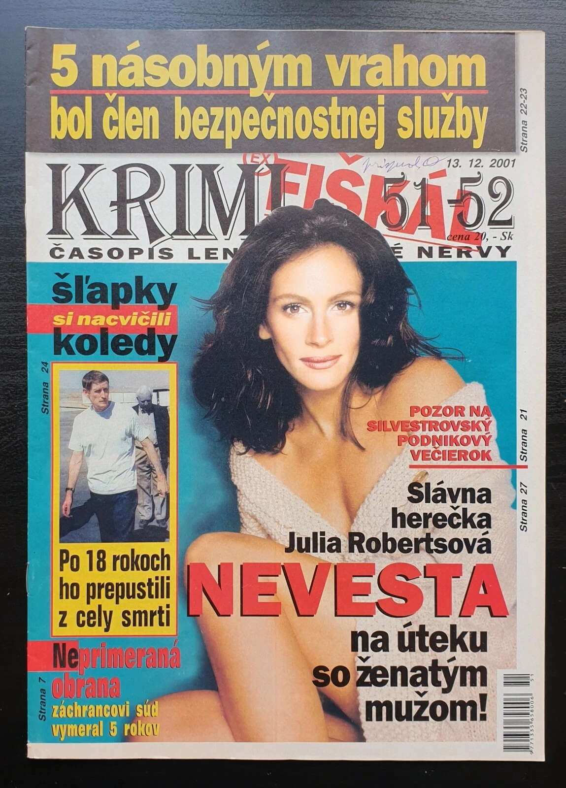KRIMI FISKAL magazine side cover 13 December 2001
