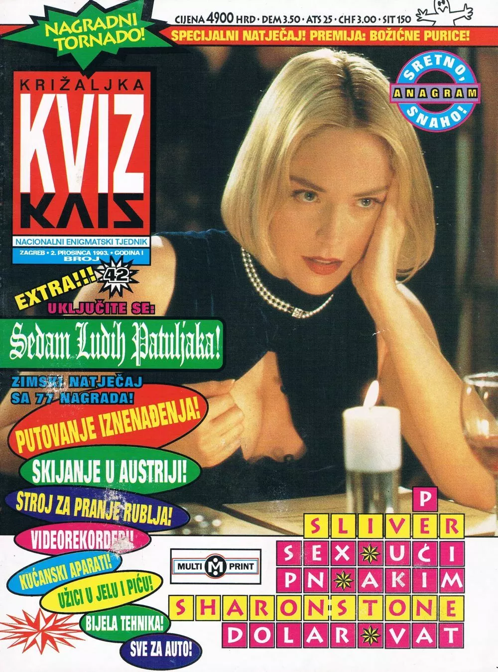 KRIZALJKA KVIZ magazine side cover Issue 42 2 December 1993