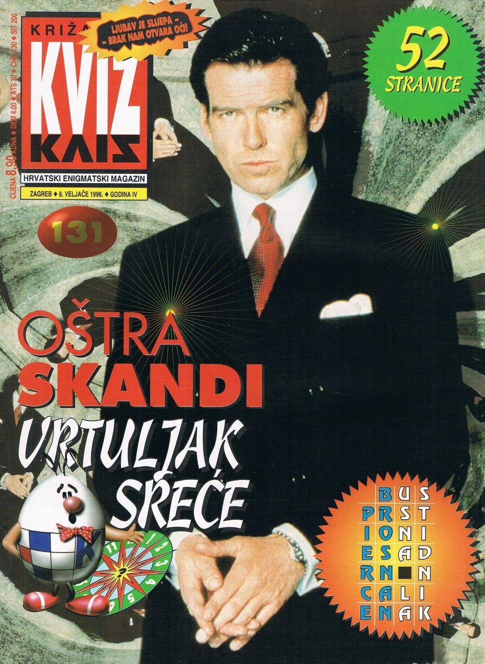 KRIZALJKA KVIZ magazine side cover Issue 131 8 February 1996