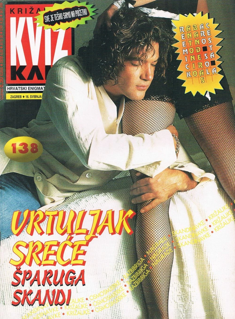 KRIZALJKA KVIZ magazine side cover Issue 138 16 May 1996