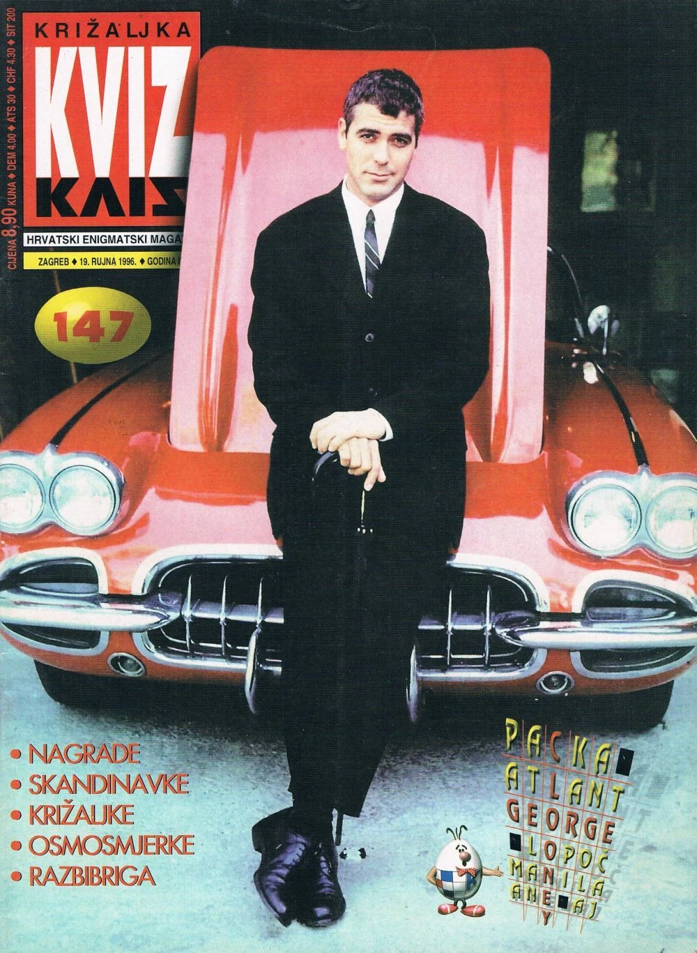 KRIZALJKA KVIZ magazine side cover Issue 147 19 September 1996