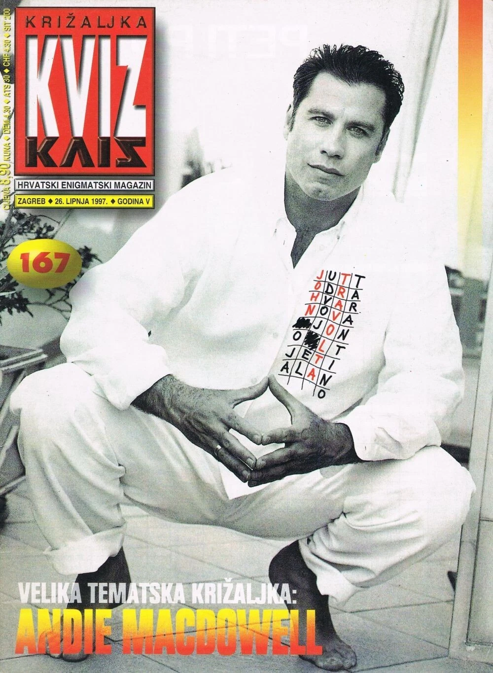 KRIZALJKA KVIZ magazine side cover Issue 167 26 June 1997