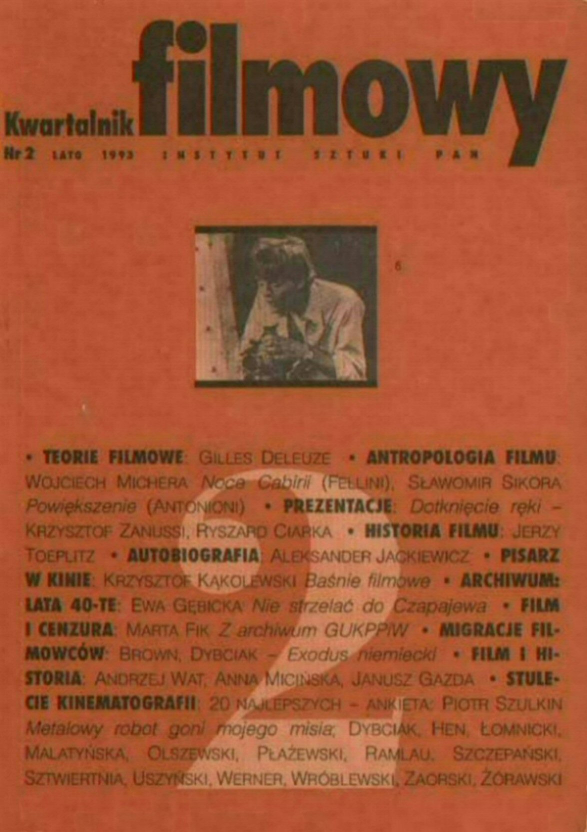 KWARTALNIK FILMOWY magazine side cover Issue 2 Summer 1993