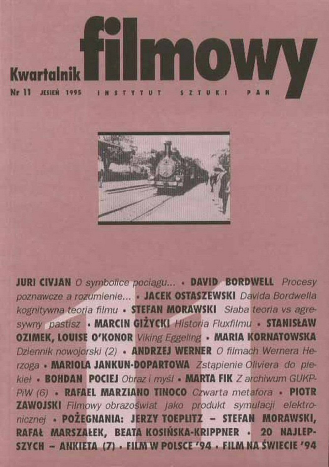 KWARTALNIK FILMOWY magazine side cover Issue 11 Autumn 1995