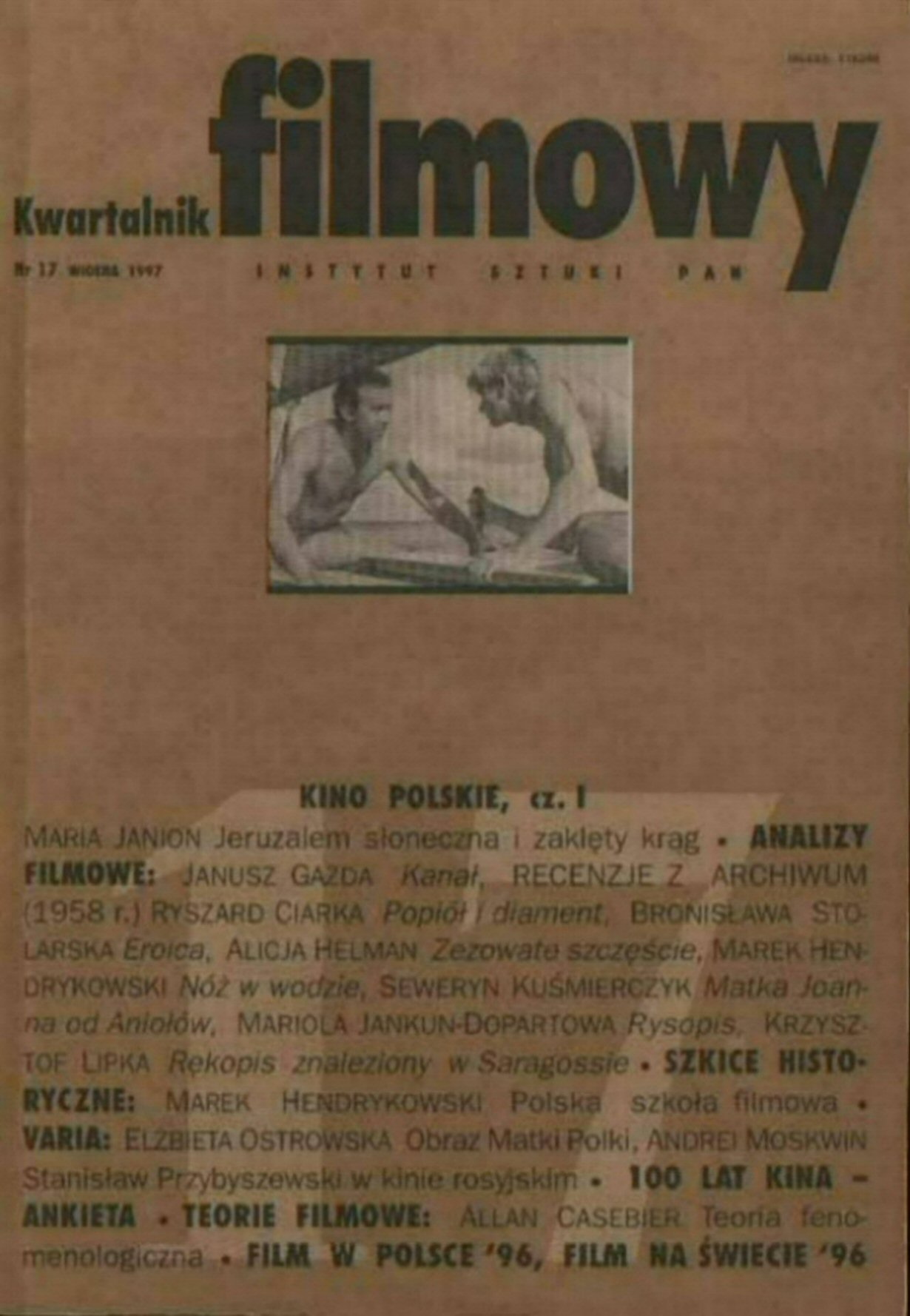KWARTALNIK FILMOWY magazine side cover Issue 17 Spring 1997