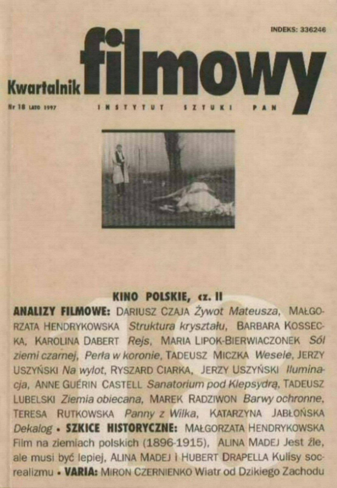 KWARTALNIK FILMOWY magazine side cover Issue 18 Summer 1997