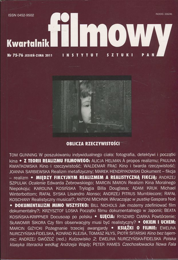 KWARTALNIK FILMOWY magazine side cover Issue 75/76 Winter 2011
