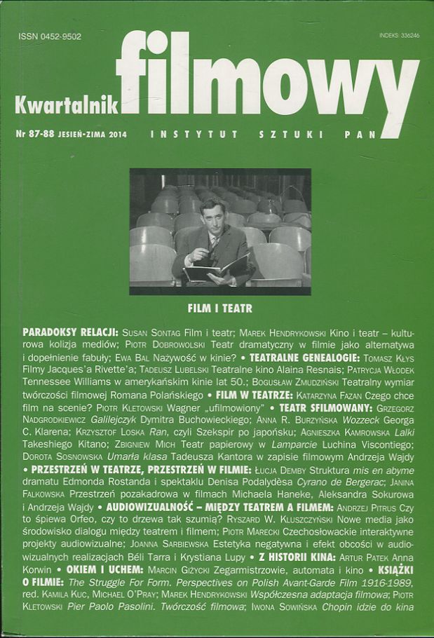 KWARTALNIK FILMOWY magazine side cover Issue 87/88 Winter 2014