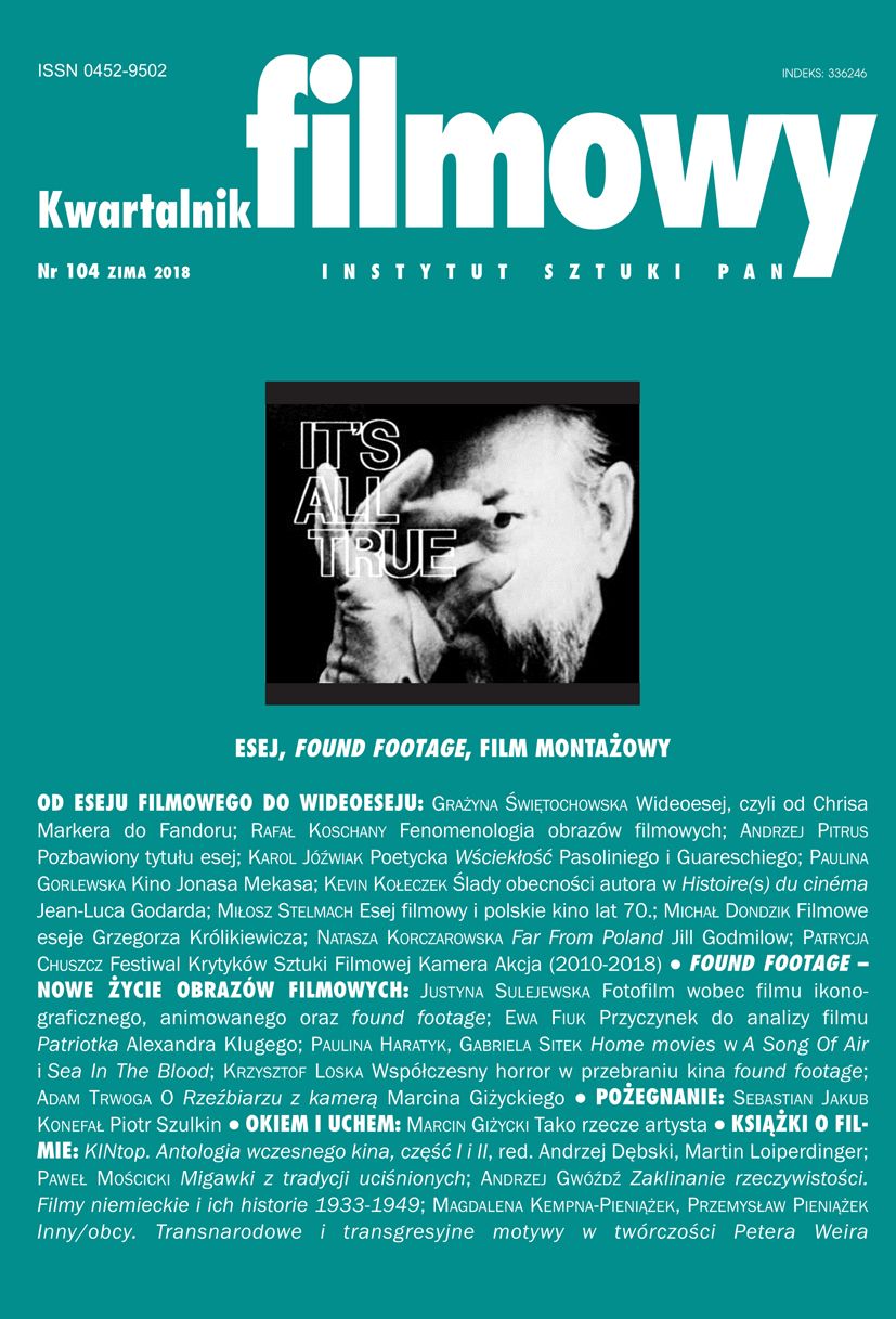 KWARTALNIK FILMOWY magazine side cover Issue 104 Winter 2018
