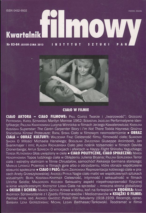 KWARTALNIK FILMOWY magazine side cover Issue 83/84 Fall/Winter 2013