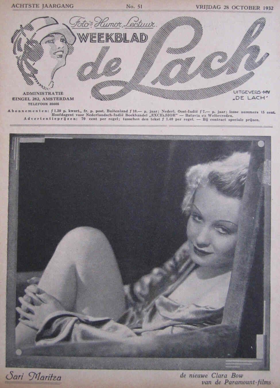 LACH | DE magazine side cover Issue 51 28 October 1932
