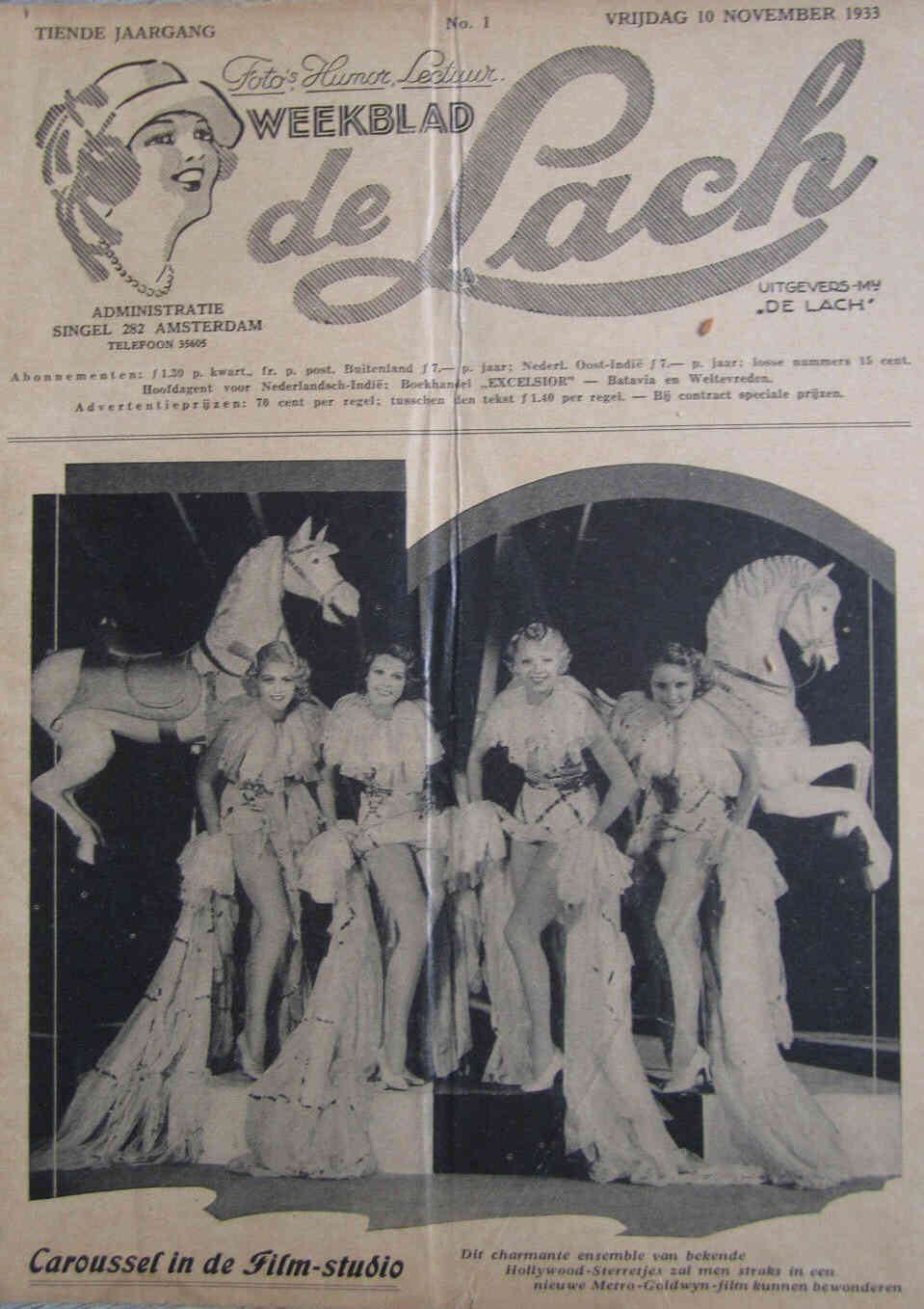 LACH | DE magazine side cover Issue 1. 10 November 1933