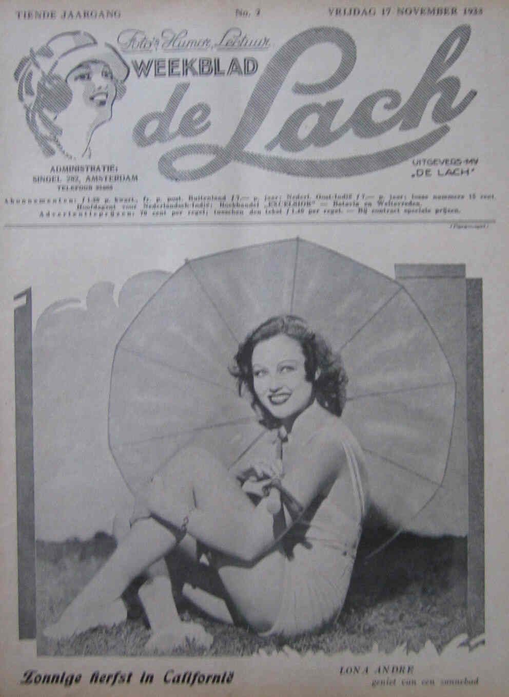 LACH | DE magazine side cover Issue 2. 17 November 1933