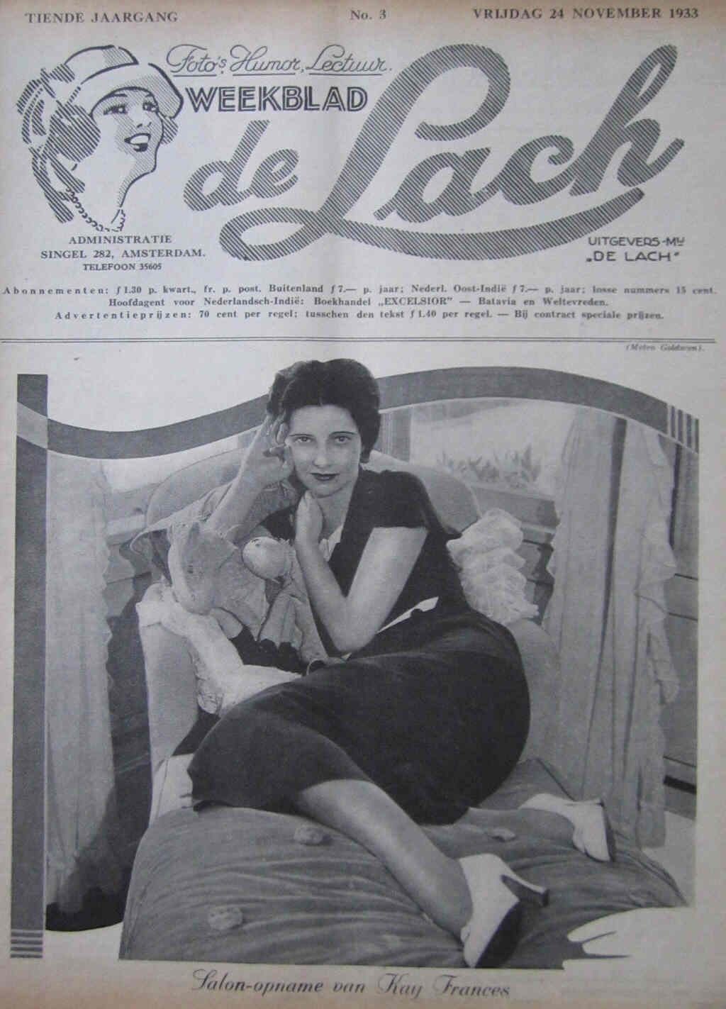 LACH | DE magazine side cover Issue 3. 24 November 1933