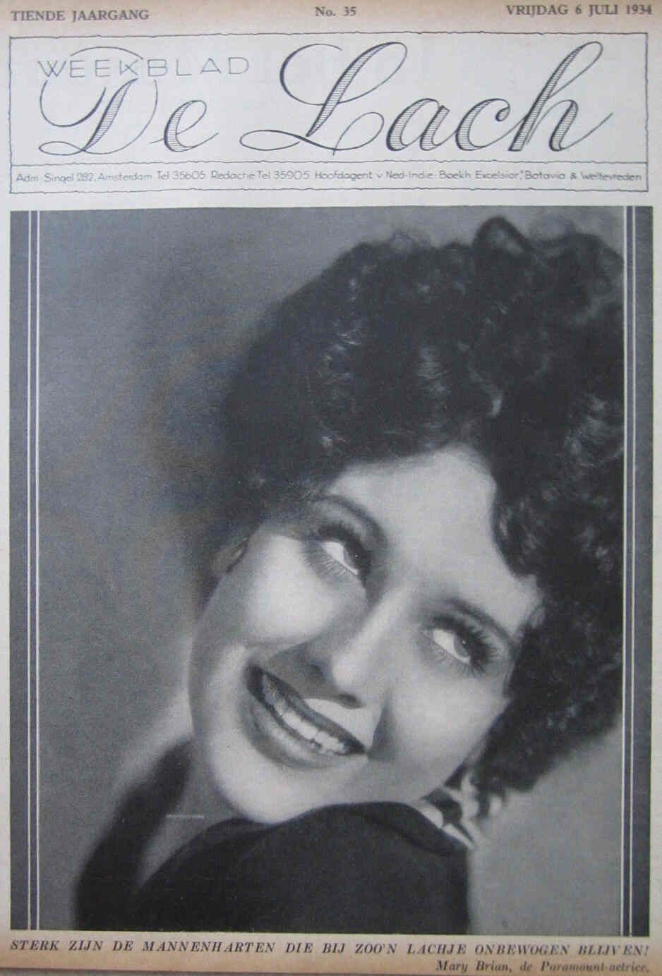 LACH | DE magazine side cover Issue 35 6 July 1934