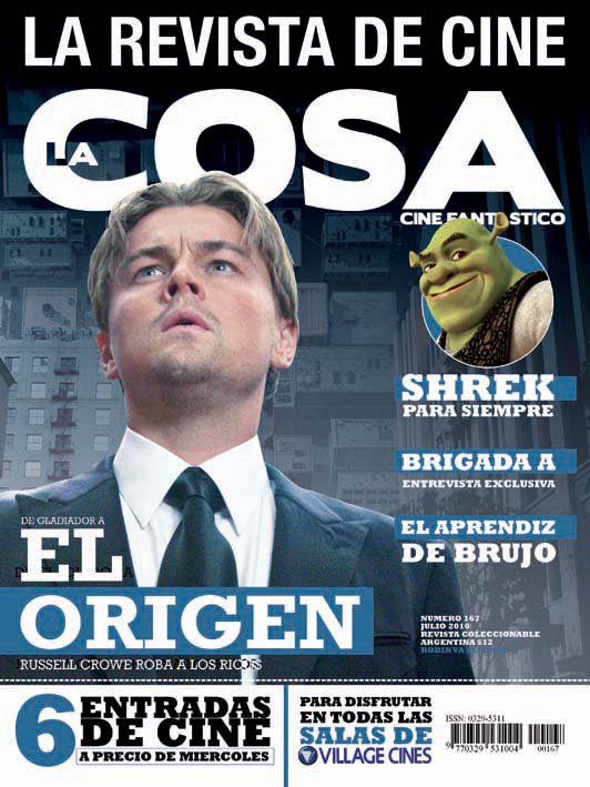 LA COSA CINE magazine side cover Issue 167 July 2010