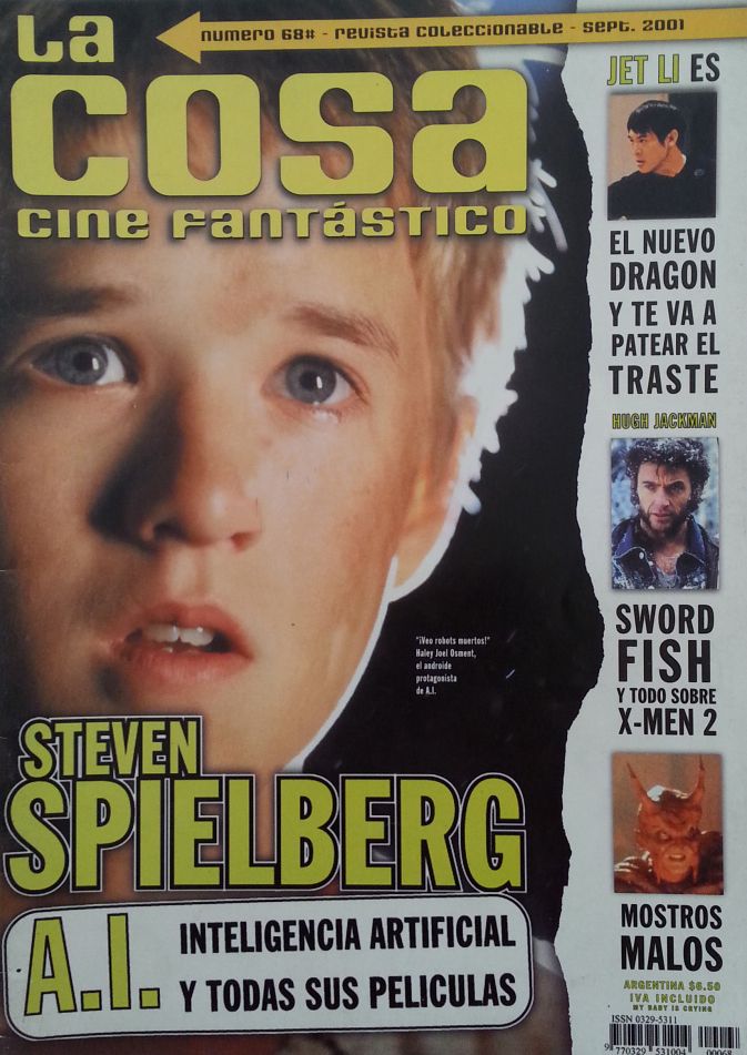 LA COSA CINE magazine side cover Issue 68 September 2001