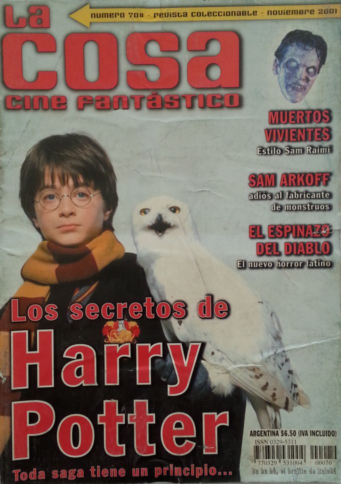 LA COSA CINE magazine side cover Issue 70 November 2001