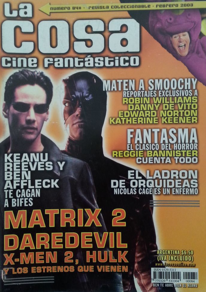 LA COSA CINE magazine side cover Issue 84 February 2003