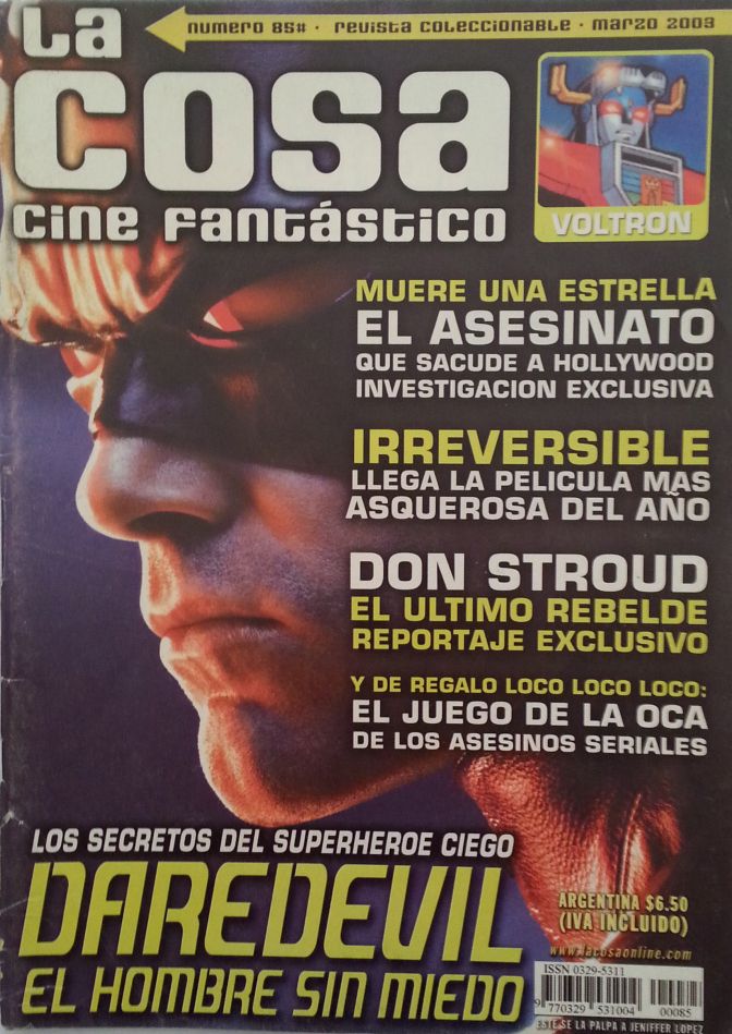 LA COSA CINE magazine side cover Issue 85 March 2003