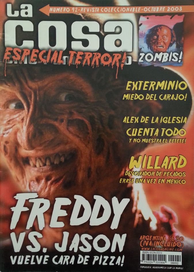 LA COSA CINE magazine side cover Issue 92 October 2003
