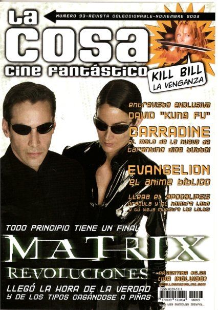 LA COSA CINE magazine side cover Issue 93 November 2003