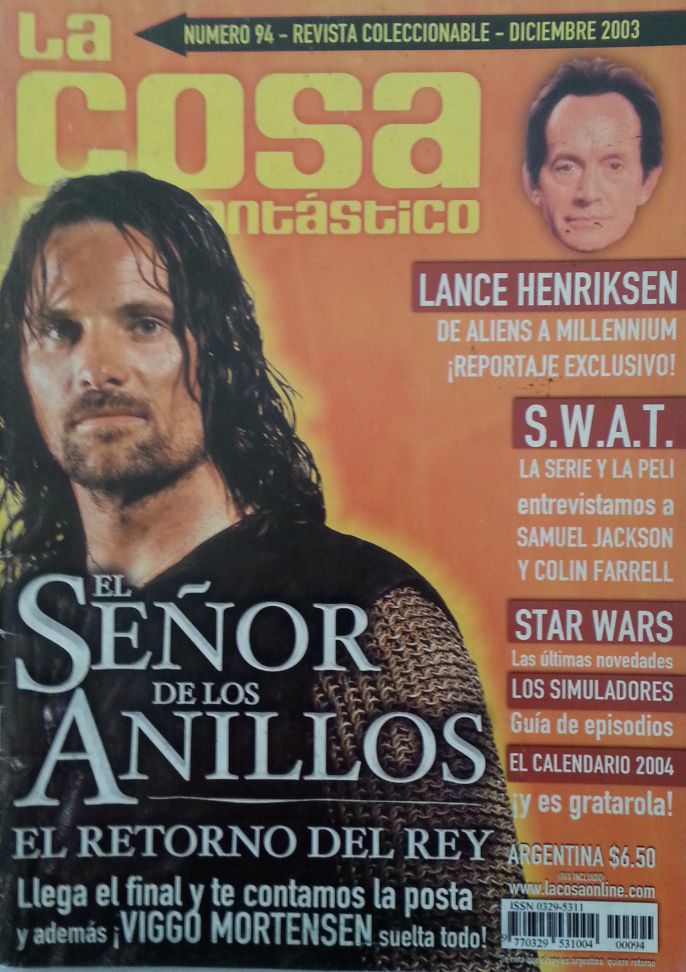 LA COSA CINE magazine side cover Issue 94 December 2003