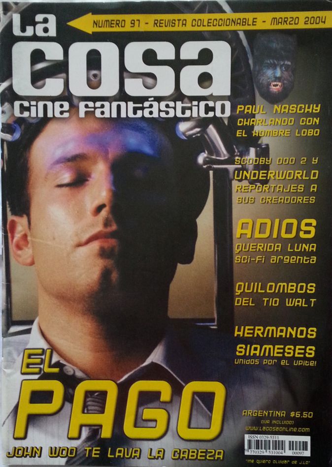 LA COSA CINE magazine side cover Issue 97 March 2004