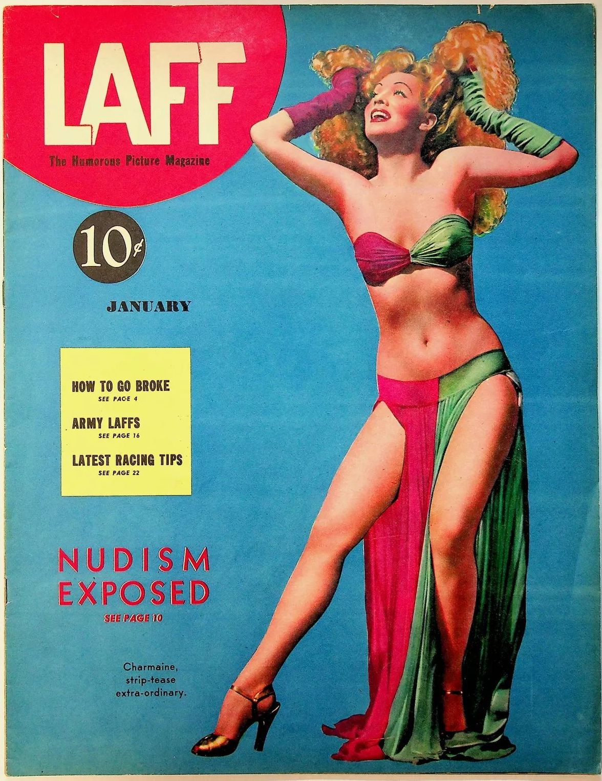 LAFF magazine side cover  Vol 2 # 12 January 1942