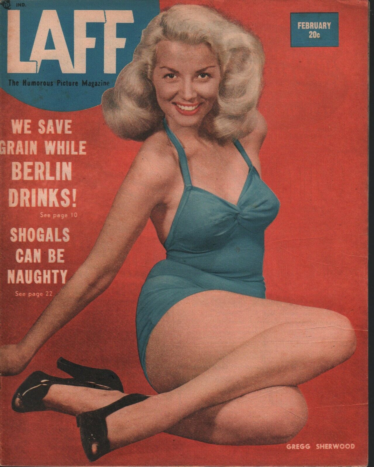 LAFF magazine side cover  Vol 8 # 11  February 1948