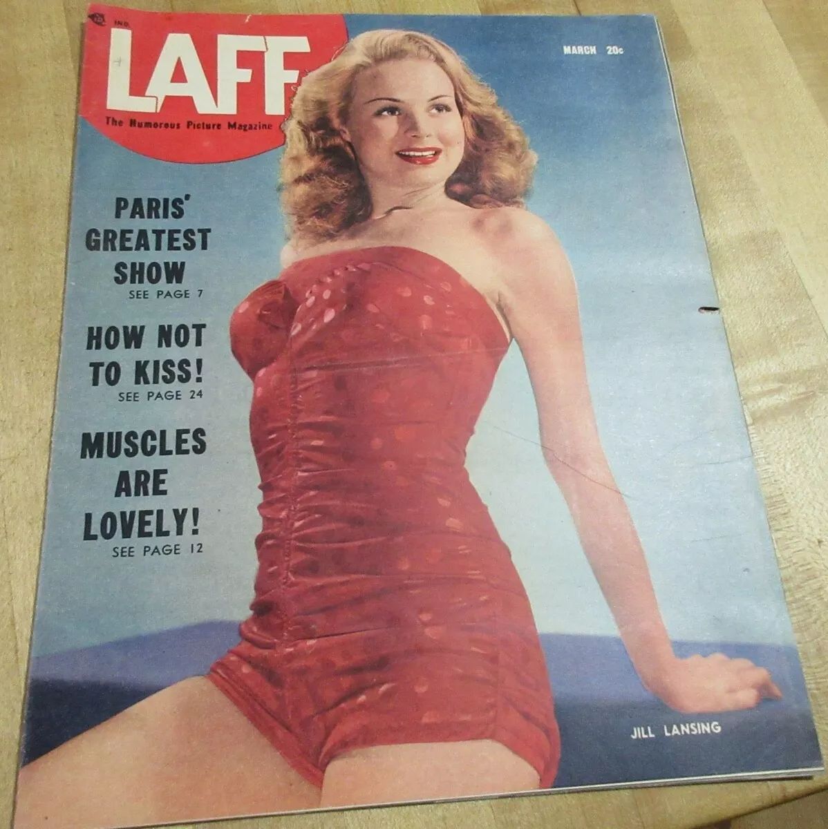 LAFF magazine side cover  Vol 8 # 12  March 1948
