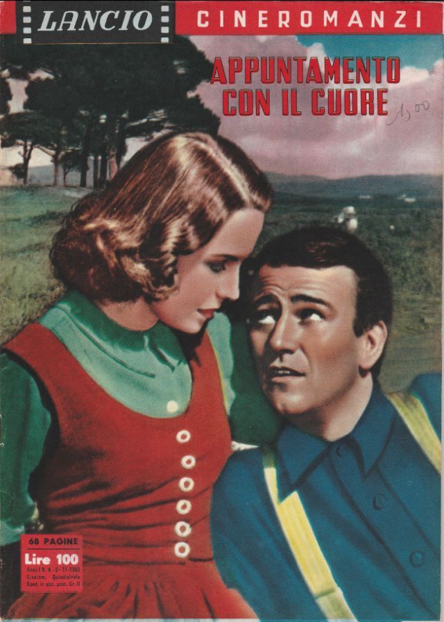 LANCIO CINEROMANZI magazine side cover Issue 4 4 November 1959