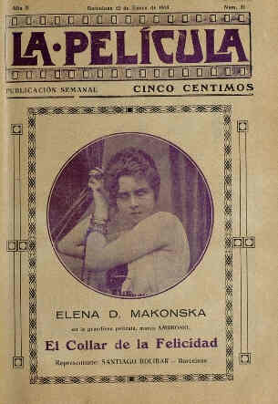 LA PELICULA (SPAIN) magazine side cover Issue 31 22 January 1916