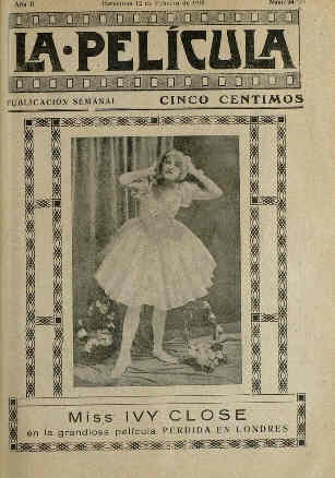 LA PELICULA (SPAIN) magazine side cover Issue 34 12 February 1916