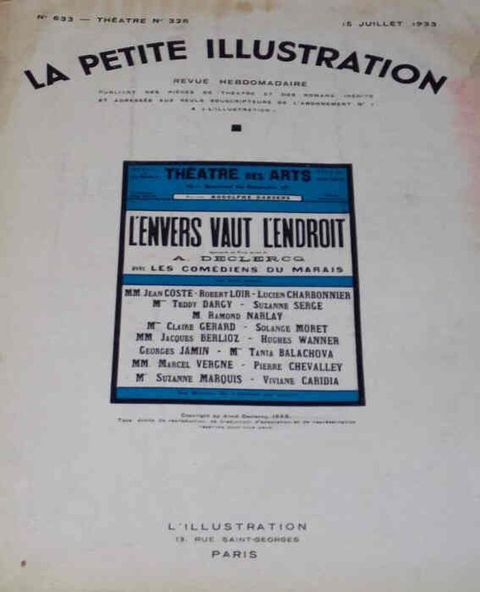 PETITE ILLUSTRATION | LA magazine side cover Issue 633 15 July 1933