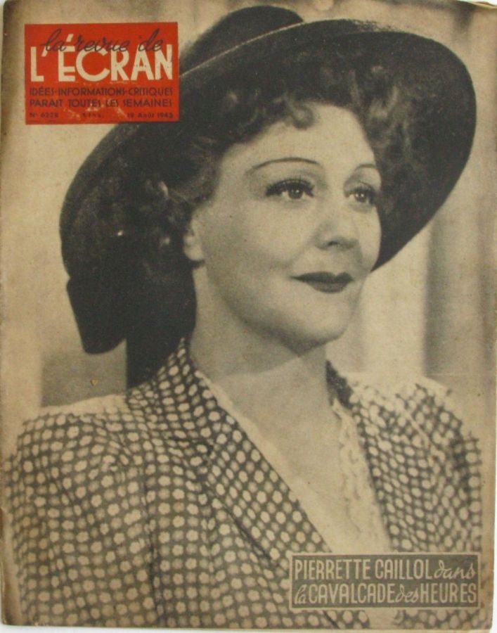 REVUE DE L ECRAN magazine side cover Issue 622 19 August 1943