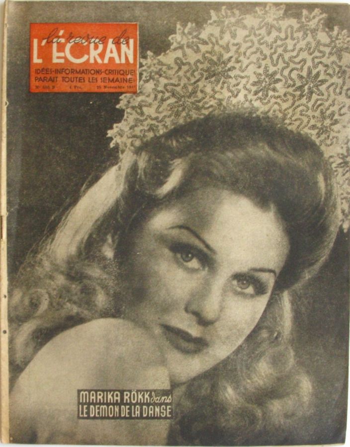 REVUE DE L ECRAN magazine side cover Issue 650 25 November 1943