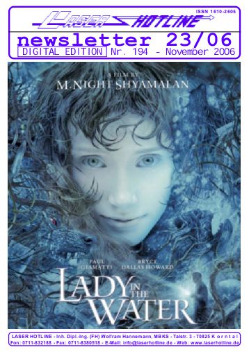 LASER HOTLINE magazine side cover Issue 194 November 2006