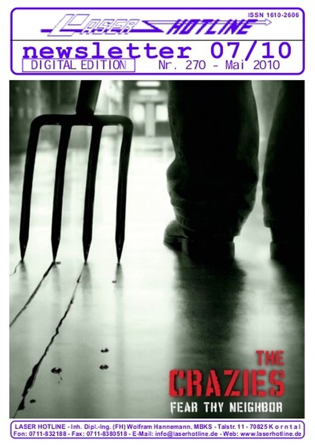 LASER HOTLINE magazine side cover Issue 270 May 2010