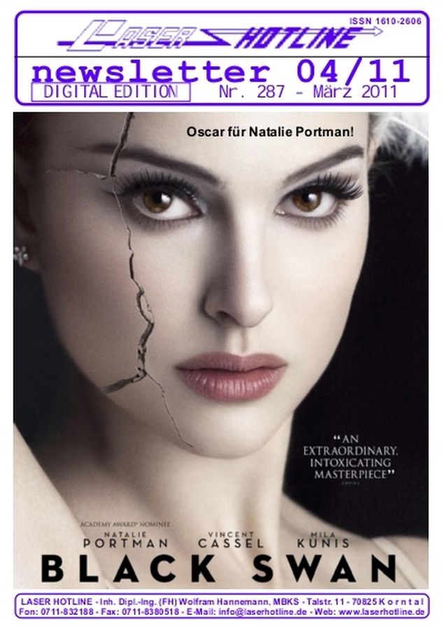 LASER HOTLINE magazine side cover Issue 287 March 2011