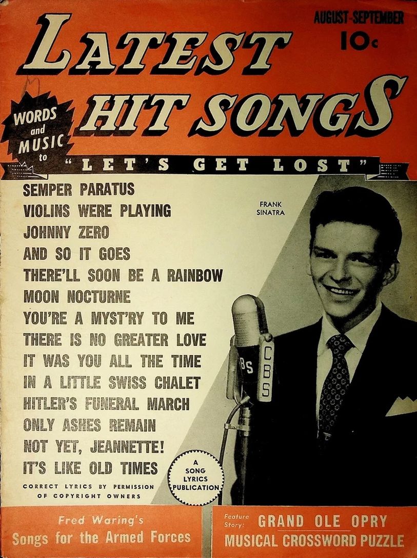 LATEST HIT SONGS magazine side cover Issue 4  August/September 1943