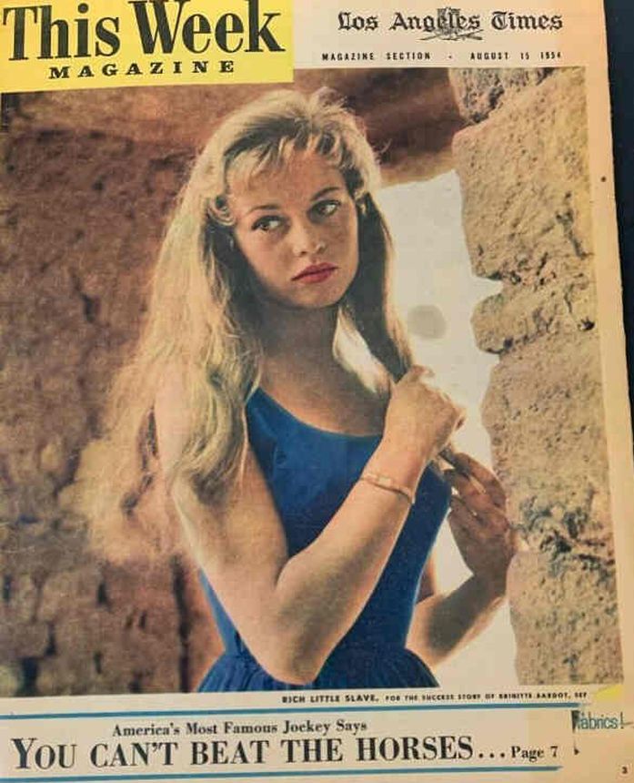 LOS ANGELES TIMES magazine side cover 15 August 1954