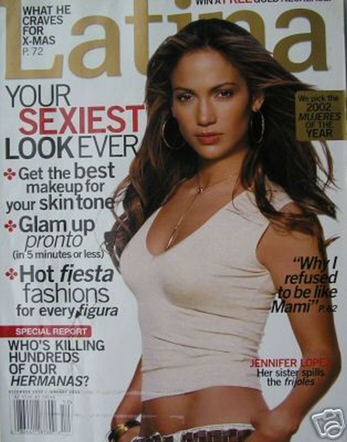 LATINA magazine side cover  December 2002/ January 2003 