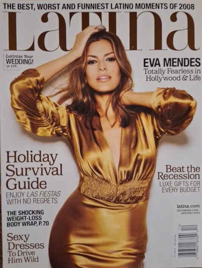 LATINA magazine side cover  December 2008/ January 2009 