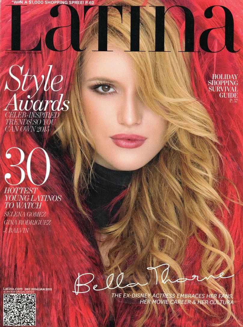LATINA magazine side cover  December 2014/ January 2015 