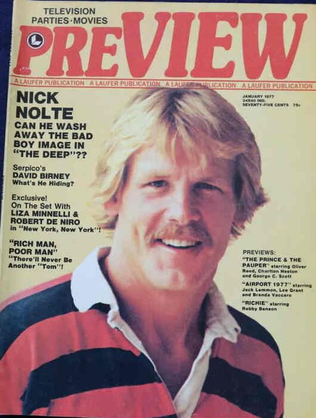 PREVIEW (Laufer) magazine side cover  Vol 1 No  5 January 1977