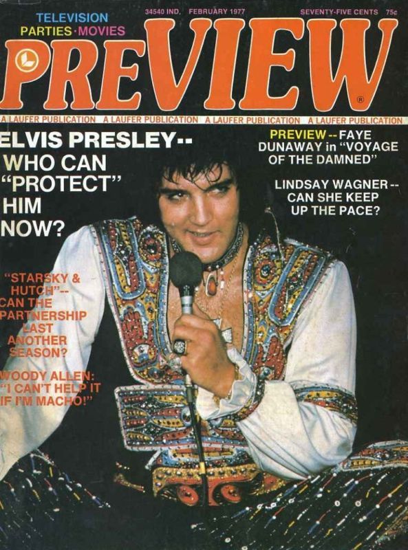 PREVIEW (Laufer) magazine side cover  Vol 1 No  6 February 1977