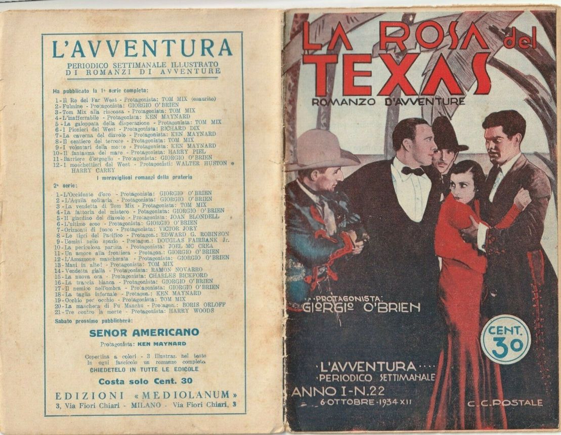 AVVENTURA | L magazine side cover Issue 22 6 October 1934
