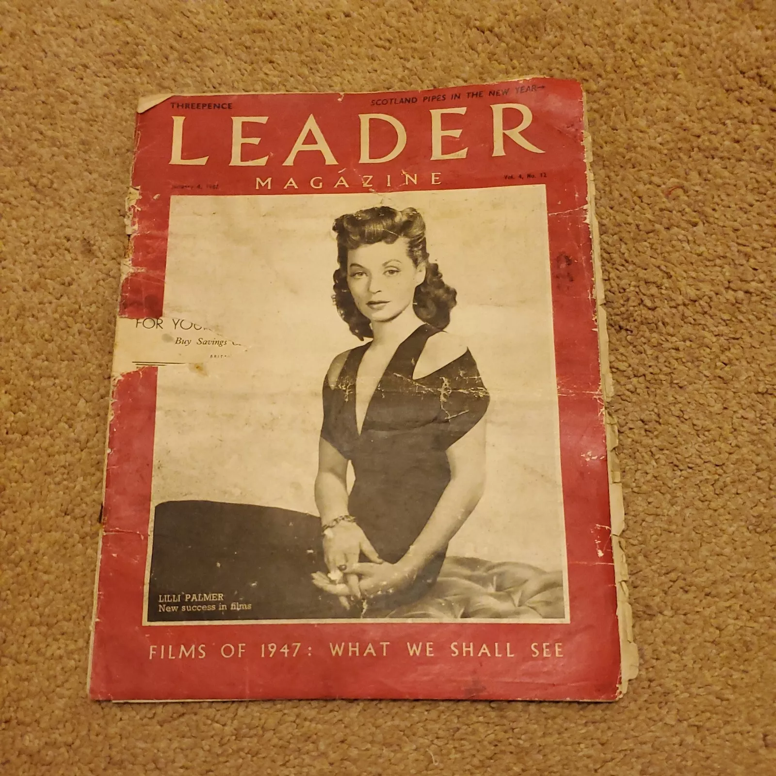 LEADER MAGAZINE magazine side cover 4 January 1947