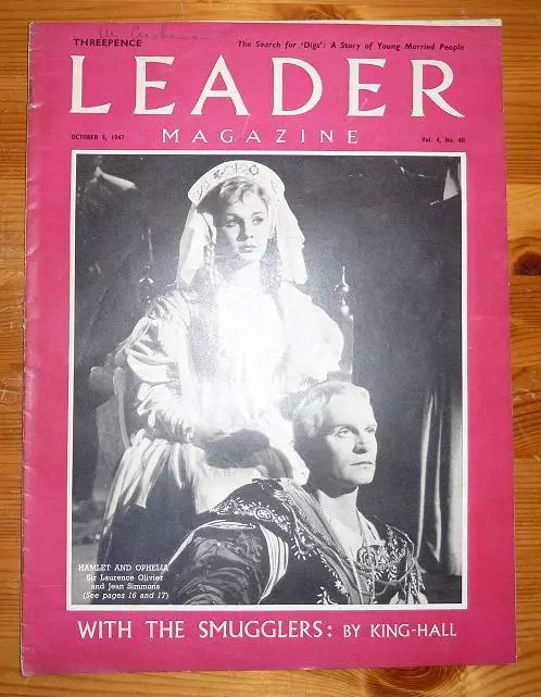 LEADER MAGAZINE magazine side cover 4 October 1947